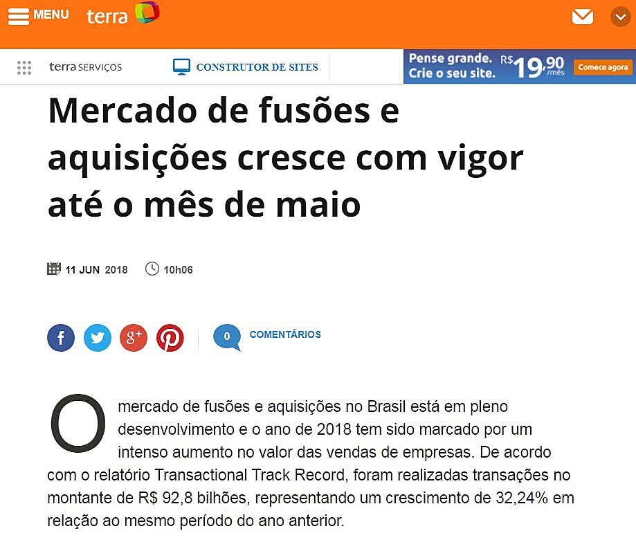 Mercado de fuses e aquisies cresce com vigor at o ms de maio